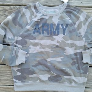 Official US Army Graphic Sweatshirt in Green Camo, Medium